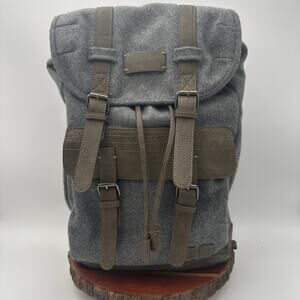 Sherpani Havana Backpack Rucksack Gray Felt PU Leather 14 Laptop Travel School